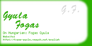 gyula fogas business card